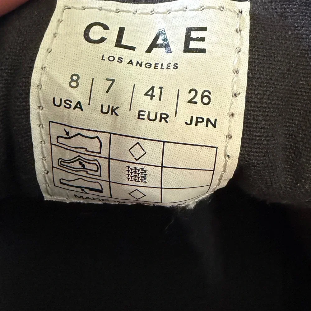 CLAE Bradley Vegan Leather Sneakers Black Olive Gum Sole Casual Shoes Mens 8